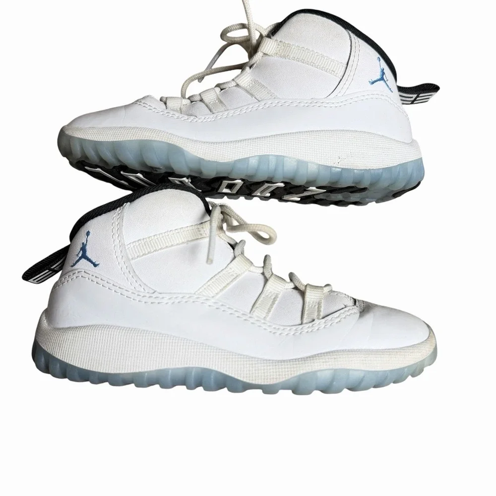 Jordan 11 Retro Shoes Toddler Size 10C White Legend Blue Sneakers 378040-104